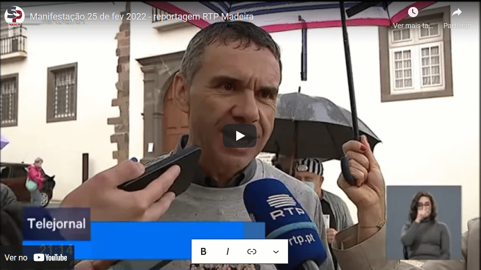 Manifestação 25 de fevereiro de 2022 – reportagem RTP Madeira